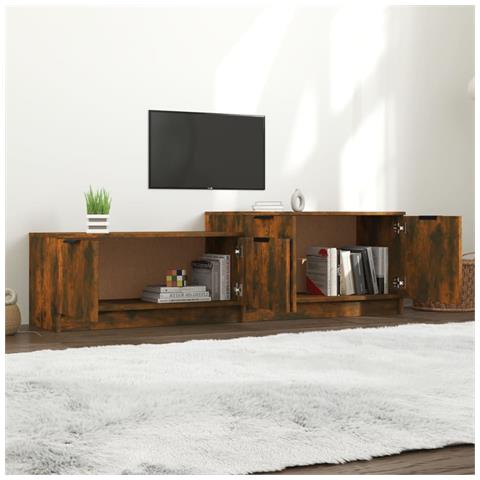 Mobile Tv Rovere Fumo 158,5x36x45 Cm In Legno Multistrato - Foto 7