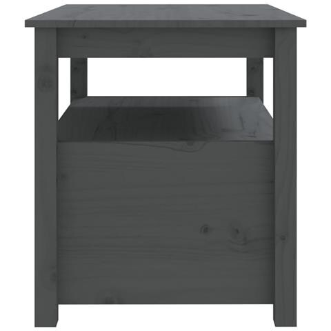 Tavolino Da Salotto Grigio 71x49x55 Cm Legno Massello Di Pino - Foto 10