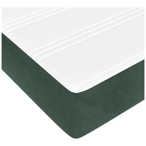 Materasso A Molle Verde Scuro 180x200x20 Cm In Velluto - Foto 2