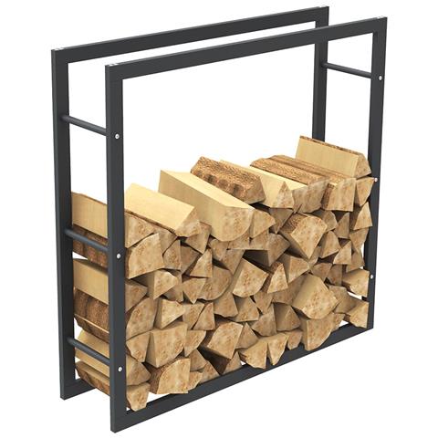 Portalegna Supporto Metallo Porta Legna Interno Legnaia Camino Stufa 100x100x25 - Foto 2