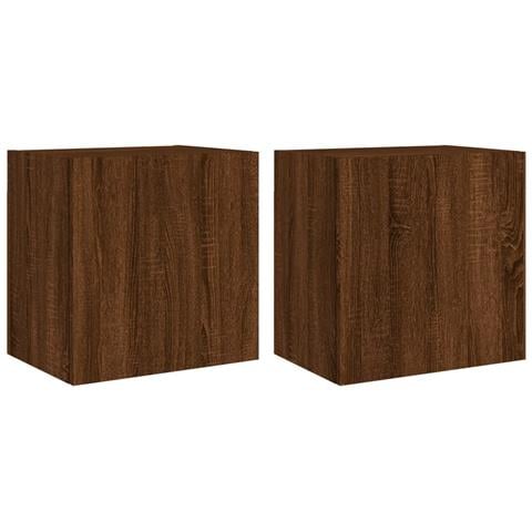 Mobili Tv Muro 2pz Rovere Marrone 40,5x30x40 Legno Multistrato - Foto 2