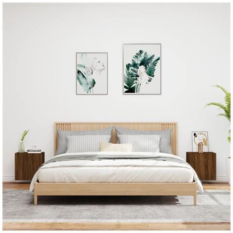 Mobili Tv Muro 2pz Rovere Marrone 40,5x30x40 Legno Multistrato - Foto 3