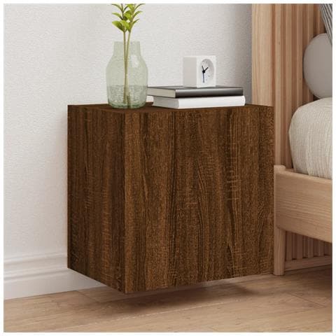 Mobili Tv Muro 2pz Rovere Marrone 40,5x30x40 Legno Multistrato - Foto 1