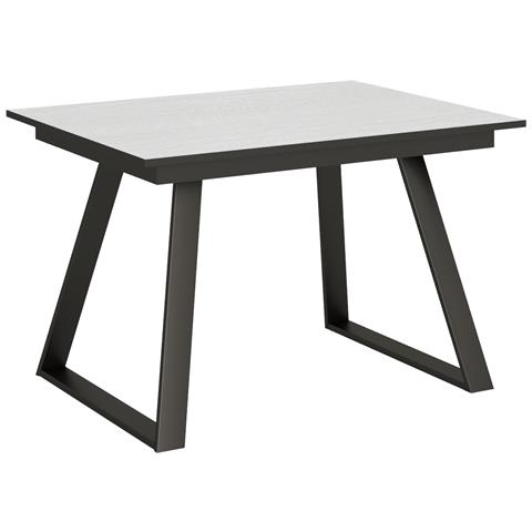 Tavolo Allungabile 90x120/180 Cm Bernadette Telaio Antracite - Bianco Frassino - Foto 6