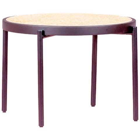 Tavolino Retrò Con Dettagli In Rattan Naturale (60 Cm) - North - Foto 1