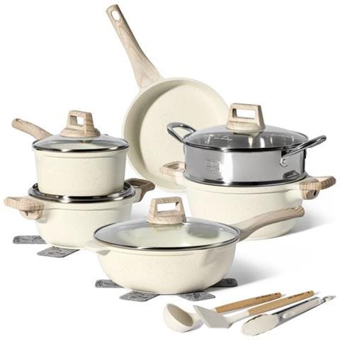 15 Pentole A Induzione - Set Di Pentole Con Coperchio Per Tutte Le Fonti Di Calore - Pentole Antiaderenti - Coperchio In Vetro - Set Di Pentole Antiaderenti - Pentole Senza Pfoa - Pfas - Impugnatura Morbida Al Tatto Con Presa A Freddo - Foto 1