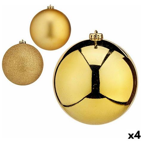 Set Di Palline Di Natale Dorato Plastica Ø 15 Cm (4 Unità) - Foto 1