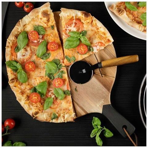 Tagliere Vassoio Servipizza Con Rotellina Taglierina Taglia Pizza Diametro 30 Cm - Foto 4