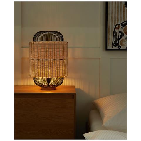 Lampada Da Tavolo Tanganyika Rattan Naturale - Foto 1