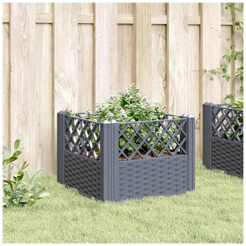 Fioriera Da Giardino Con Picchetti Grigio 43,5x43,5x43,5 Cm Pp - Foto 2