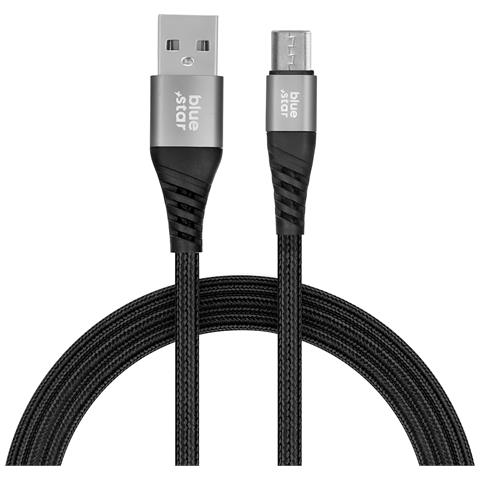 Cavo Da Usb A Micro-usb 2a Carica Sincronizzazione Nylon 1 Metro E 20, Nero - Foto 1