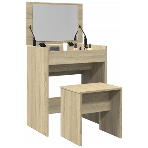 Toeletta E Sgabello Rovere Sonoma 60x40x113,5 Cm - Foto 1