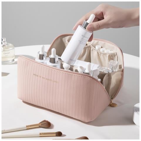 Spaziosa Borsa Da Toilette/trucco Beige - Foto 2