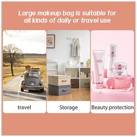 Spaziosa Borsa Da Toilette/trucco Pink - Foto 5