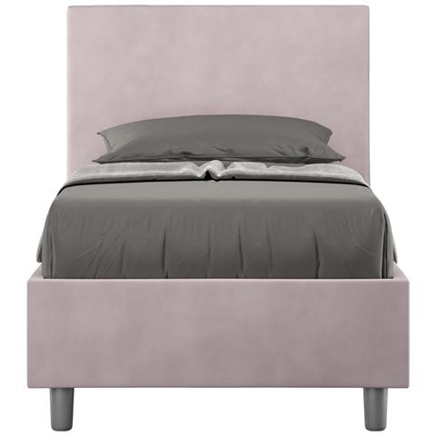 Letto Contenitore Imbottito 80x190 Microfibra Glicine Adele - Foto 1