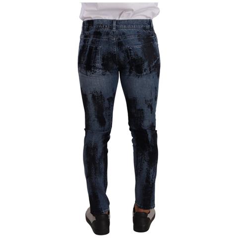 Jeans Skinny In Denim Di Cotone Nero Blu - It48 - M - Foto 2