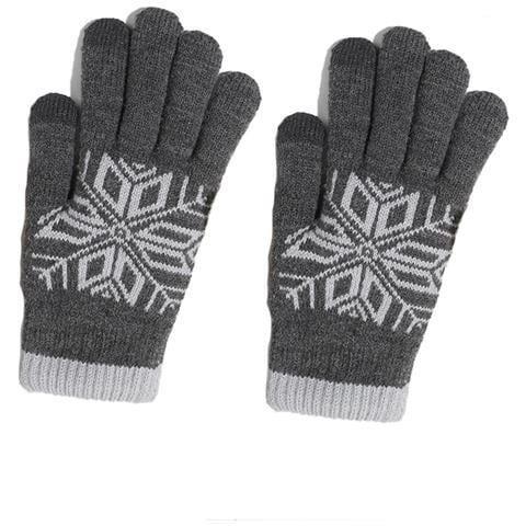 Guanti In Maglia - Fodera In Lana Doppia Grey - Foto 1