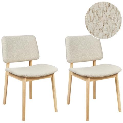 Set Di 2 Sedie Da Pranzo Blane Legno Di Caucciù Bianco Sporco - Foto 2