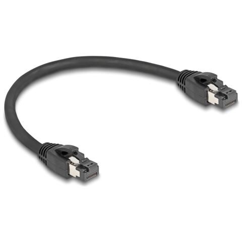 Cavo di rete RJ45 Cat. 8.1 S /FTP da 25 cm a 40 Gbps nero - Foto 1