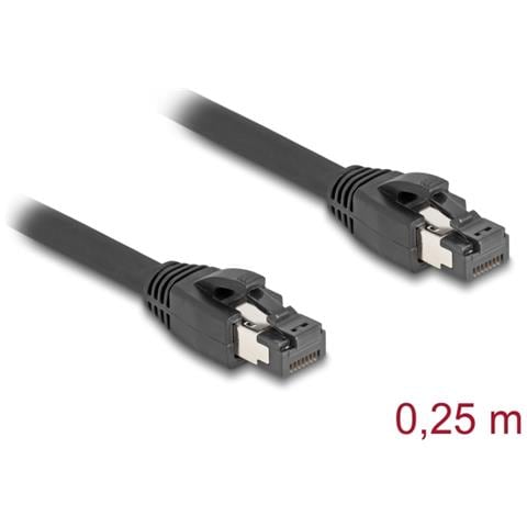 Cavo di rete RJ45 Cat. 8.1 S /FTP da 25 cm a 40 Gbps nero - Foto 2