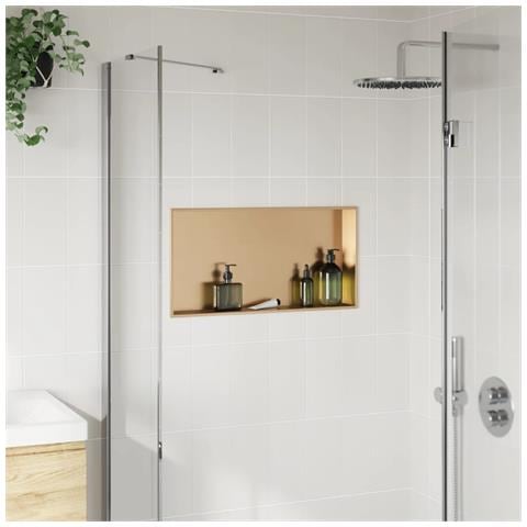 Nicchia Per Doccia Oro Spazzolato 62x32x9cm In Acciaio Inox - Foto 3
