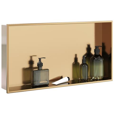 Nicchia Per Doccia Oro Spazzolato 62x32x9cm In Acciaio Inox - Foto 1