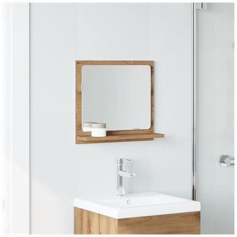 Mobile Bagno Specchio Rovere Artigianale 40x11x37 Cm Truciolato - Foto 3
