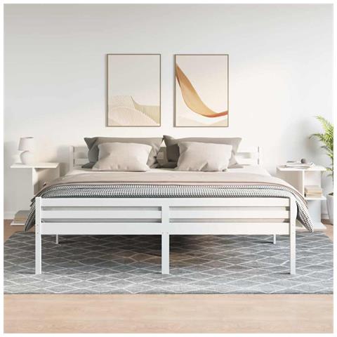 Comodini 2 Pz Bianchi 46,5x29x61 Cm In Legno Multistrato - Foto 3