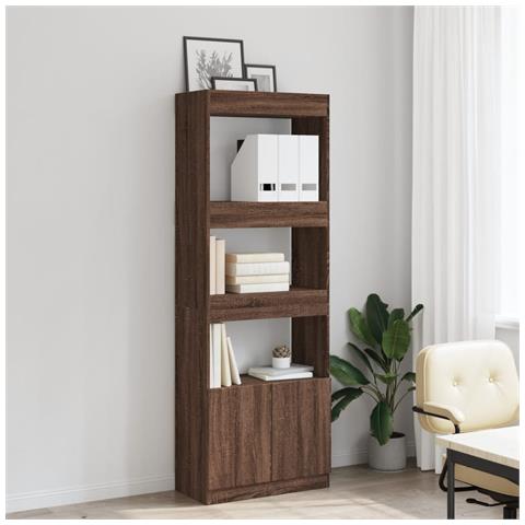 Credenza Rovere Marrone 63x33x180 Cm In Truciolato - Foto 3