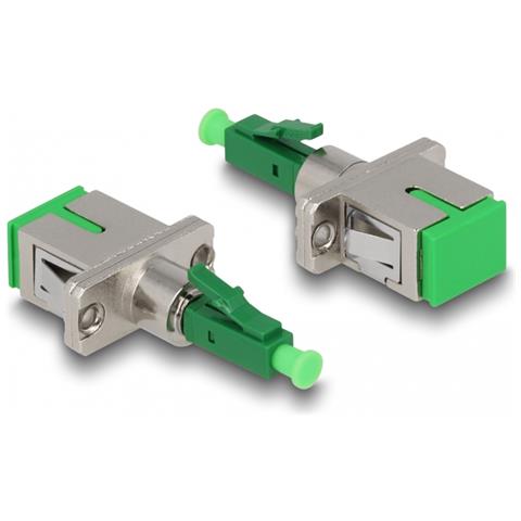 Accoppiatore ibrido in fibra ottica LC Simplex maschio per SC Simplex femmina verde - Foto 2