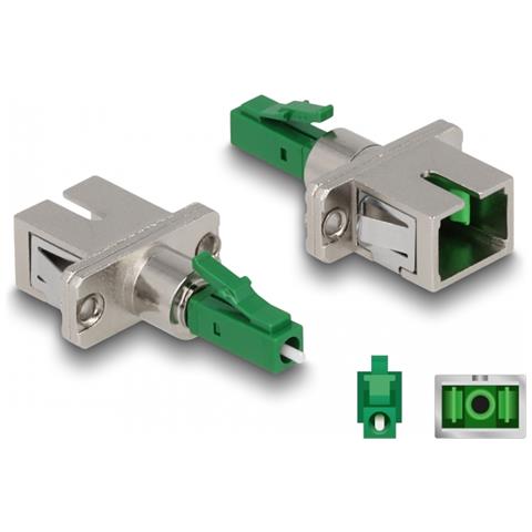 Accoppiatore ibrido in fibra ottica LC Simplex maschio per SC Simplex femmina verde - Foto 1