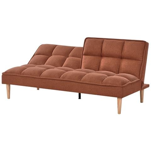 Divano Letto 3 Posti Siljan Tessuto Marrone Dorato - Foto 5