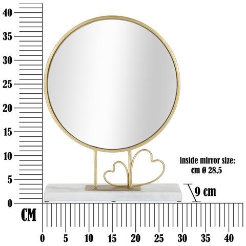 Specchio Da Tavolo Cuore 25 - Oro - Metallo - 30x9x39,5 Cm - Foto 6