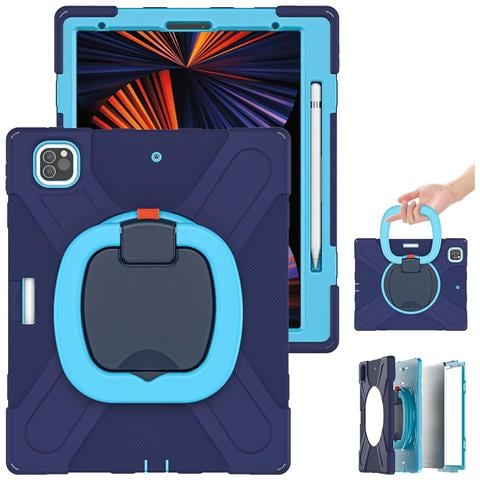 Custodia Resistente Per Ipad Pro 12.9"" Con Supporto Rotante - Elegante In Blu - Foto 1