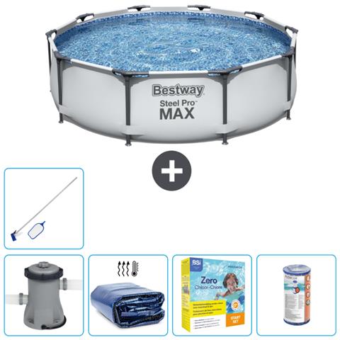 Piscina Fuori Terra - In Giro - 305x76 Cm - Grigio - Include Accessori Coordinati Cb20 - Foto 1