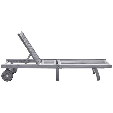 Lusso Casadino -  Sdraio Da Giardino Grigia Con Cuscino In Massello Di Acacia - Foto 1