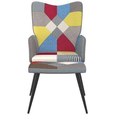 Lusso Casadino -  Poltrona Relax Con Poggiapiedi In Tessuto Patchwork - Foto 2