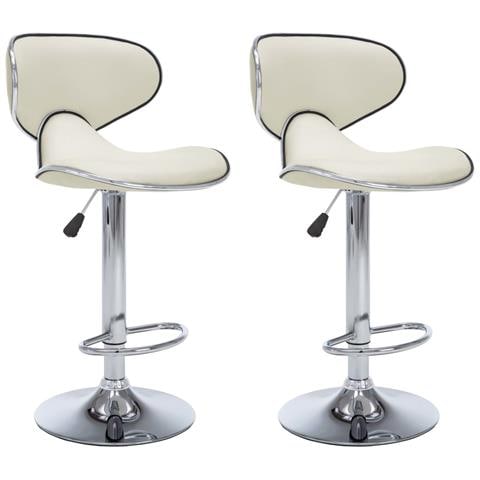 323647 - Bar Stools 2 Pcs Cream Faux Leather - Foto 1