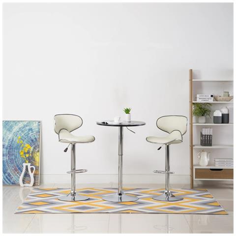 323647 - Bar Stools 2 Pcs Cream Faux Leather - Foto 8