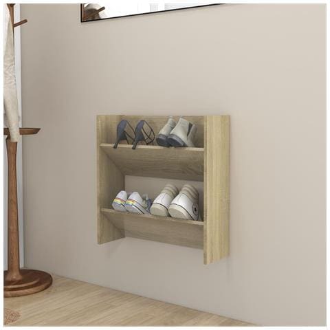 Lusso Casadino - Scarpiera A Muro Rovere Sonoma 60x18x60 Cm In Legno Multistrato - Foto 6