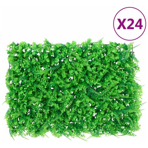 Recinzione Foglie Felce Artificiali 24 pz Verde 40x60 cm - Foto 1