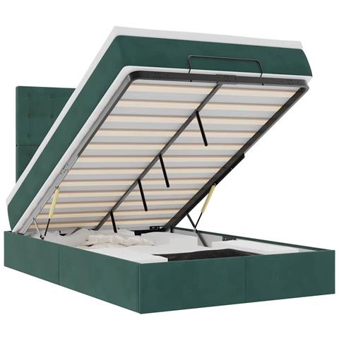 Struttura Letto Pouf con Materassi 120x190 cm Velluto - Foto 1