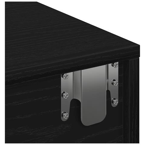 Scaffale a Parete con Cassetti Nero 100x36x19 cm in Truciolato - Foto 9