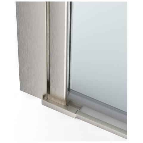 Box Doccia Angolare 70x80 Cm Porta A Soffietto + Fisso H200 Cm Cristallo 6 Mm Profilo Satinato Zaira - Foto 2
