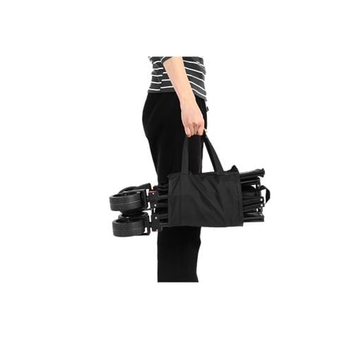 Carrello Pieghevole Per Carri Multiuso Con Ruote Per Tutti I Terreni, Carrelli Da Giardino Per Impieghi Gravosi Con Maniglia, Per Lo Shopping In Campeggio Pesca Sportiva Nera - Foto 2