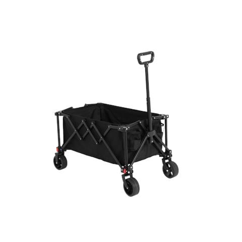 Carrello Pieghevole Per Carri Multiuso Con Ruote Per Tutti I Terreni, Carrelli Da Giardino Per Impieghi Gravosi Con Maniglia, Per Lo Shopping In Campeggio Pesca Sportiva Nera - Foto 4