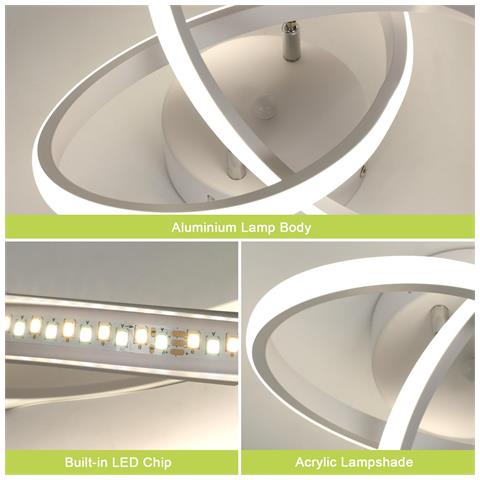 Plafoniera Led Comely 30w 3300 Lm 4500k Argento 30x30x10 Cm - Foto 5