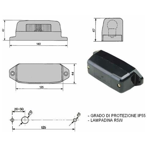 Fanale Targa Compatibile Con Trattore Fiat 5117942 - Foto 2