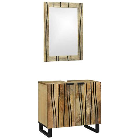 Set di mobili per il bagno 2 pcs Marrone 62 x 33 x 58 cm - Foto 1