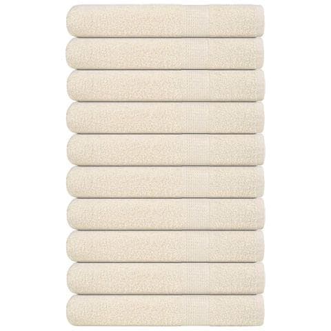 Asciugamani 10 pz Crema 100x200 cm 360 g/m² 100% Cotone - Foto 1